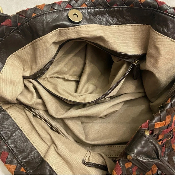 Sondra Roberts woven leather top handle handbag purse - Picture 9 of 10